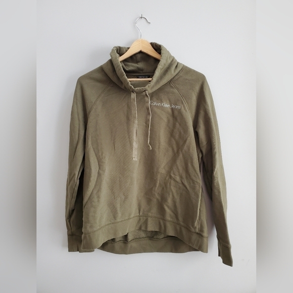 Calvin klein army green cowl neck pullover. Womens medium. VGUC - Picture 7 of 7